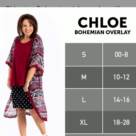 LulaRoe Duster Kimono Blue Crocheted Lace Size XL - Picture 7 of 7